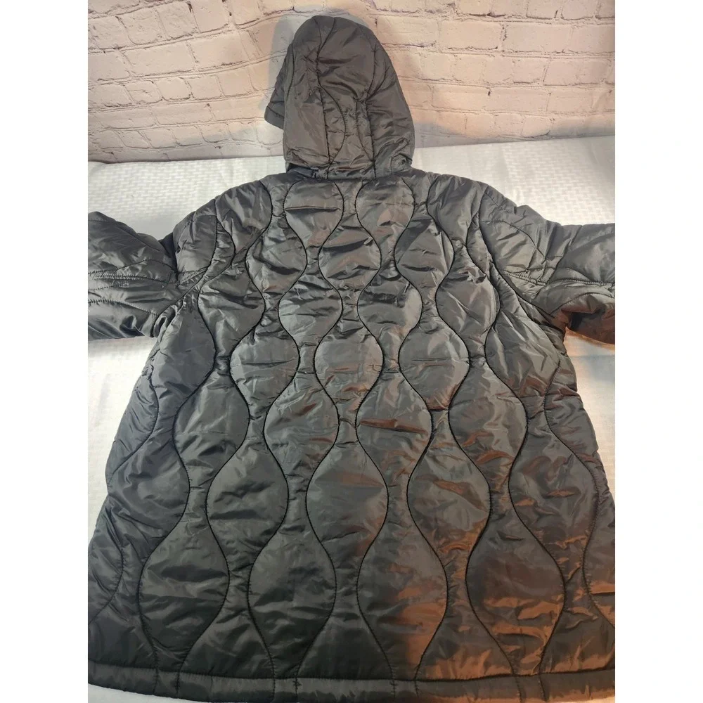 NEW! HFX Outdoors Men's Quilted Water Resistant Puffer Coat Hooded Black XL